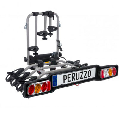 Porta Bicicletas Peruzzo SouthDakota X4 BICIS Negro De Plataforma Para Tiro de Arrastre Sin Luces