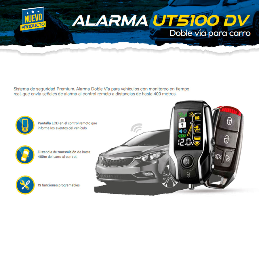 ALARMA PARA CARRO ULTRA-UT5100-DV-_-Doble-Via