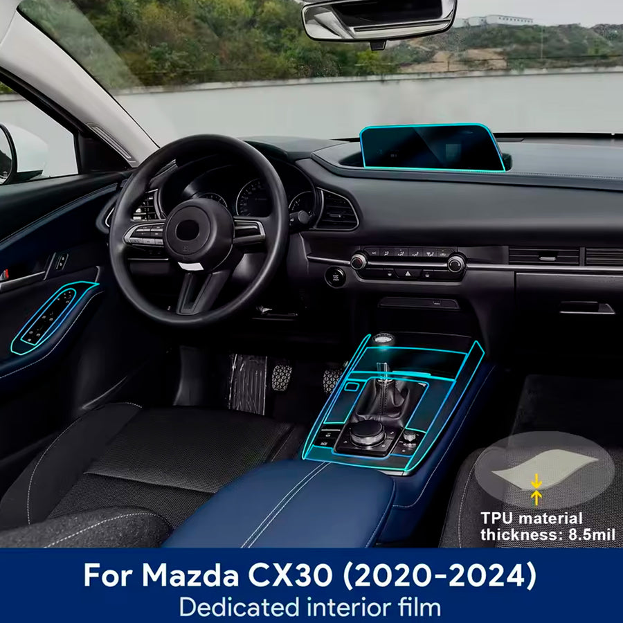 PPF Mazda CX30 Consola Interior 15 Piezas TPU