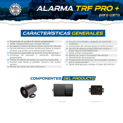 ultra trf alarma para carro tipo original