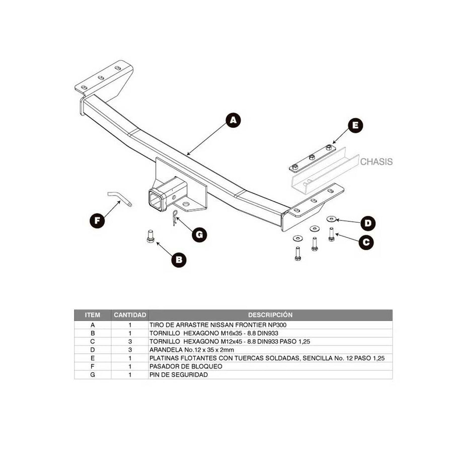 tiros de arrastre easy hitch -Tiro-De-Arrastre-Defénder-Nissan-Frontier-2015-2021-como-se-instala