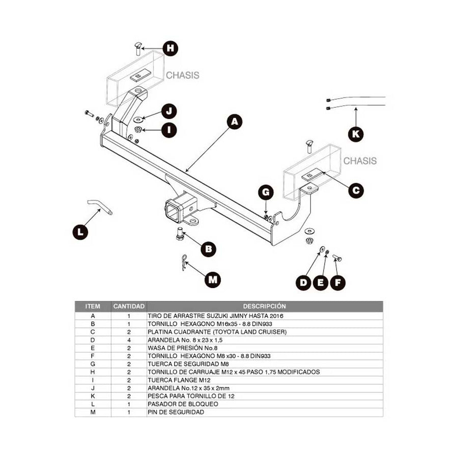 bola para carro de arrastre- Tiro-De-Arrastre-Defénder-Suzuki-Jimny-2014-2018